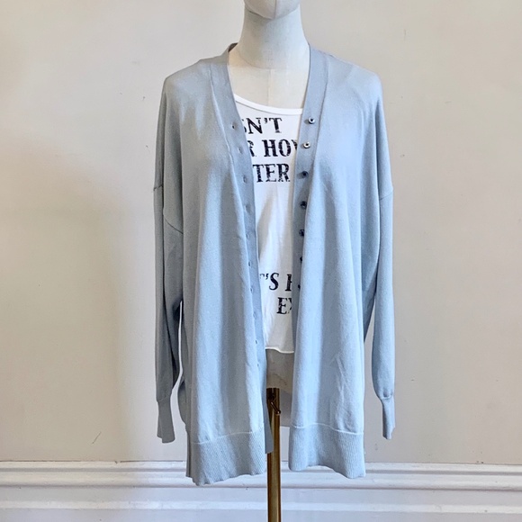 Zara Women’s Buttoned Knit Cardigan Blue Grey Relaxed Size Size S - Picture 1 of 12